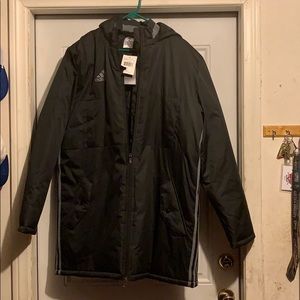 Adidas Soccer jacket tags still on.